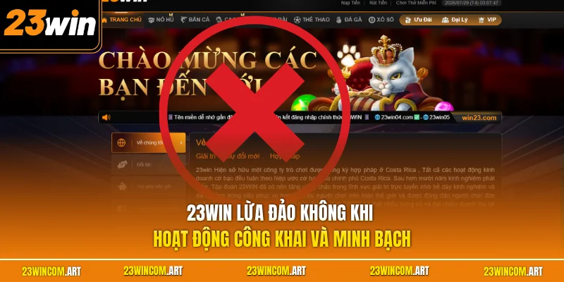 23WIN lừa đảo không khi hoạt động công khai và minh bạch 